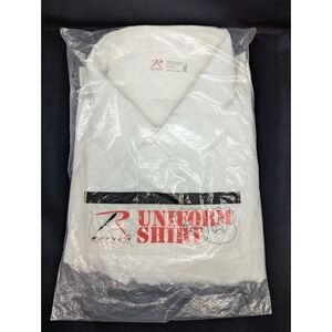 Rothco White Uniform Shirt Long Sleeve Size 3XL Button Down Security Police